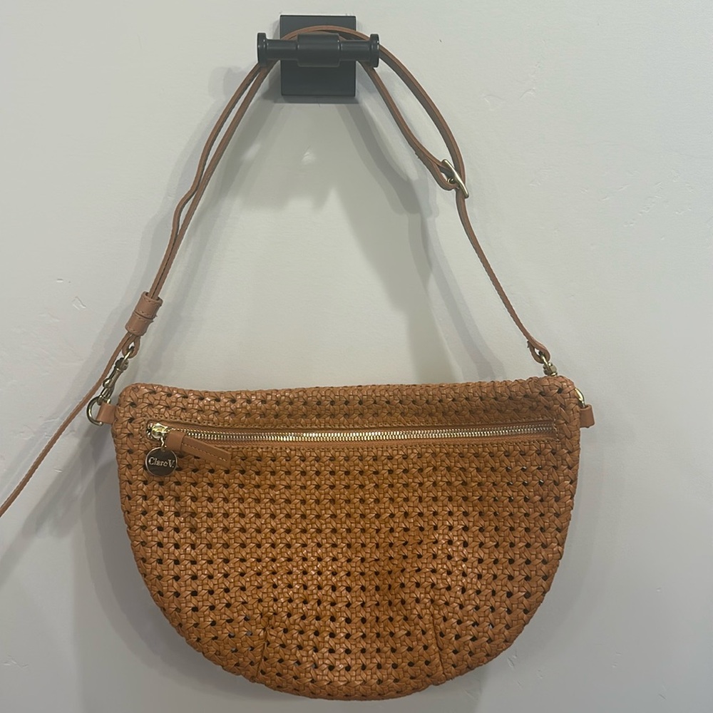 Clare V Grande Fanny Tan Rattan